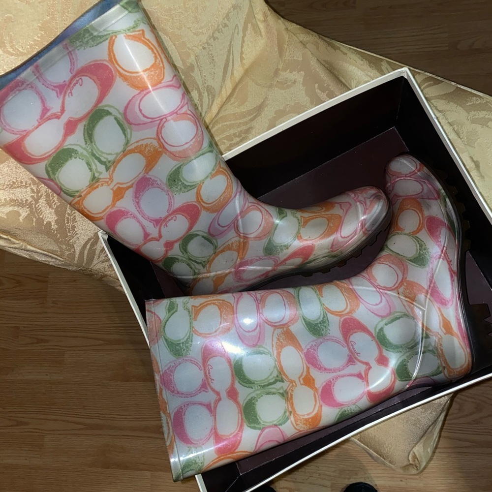 Coach colorful rain boots